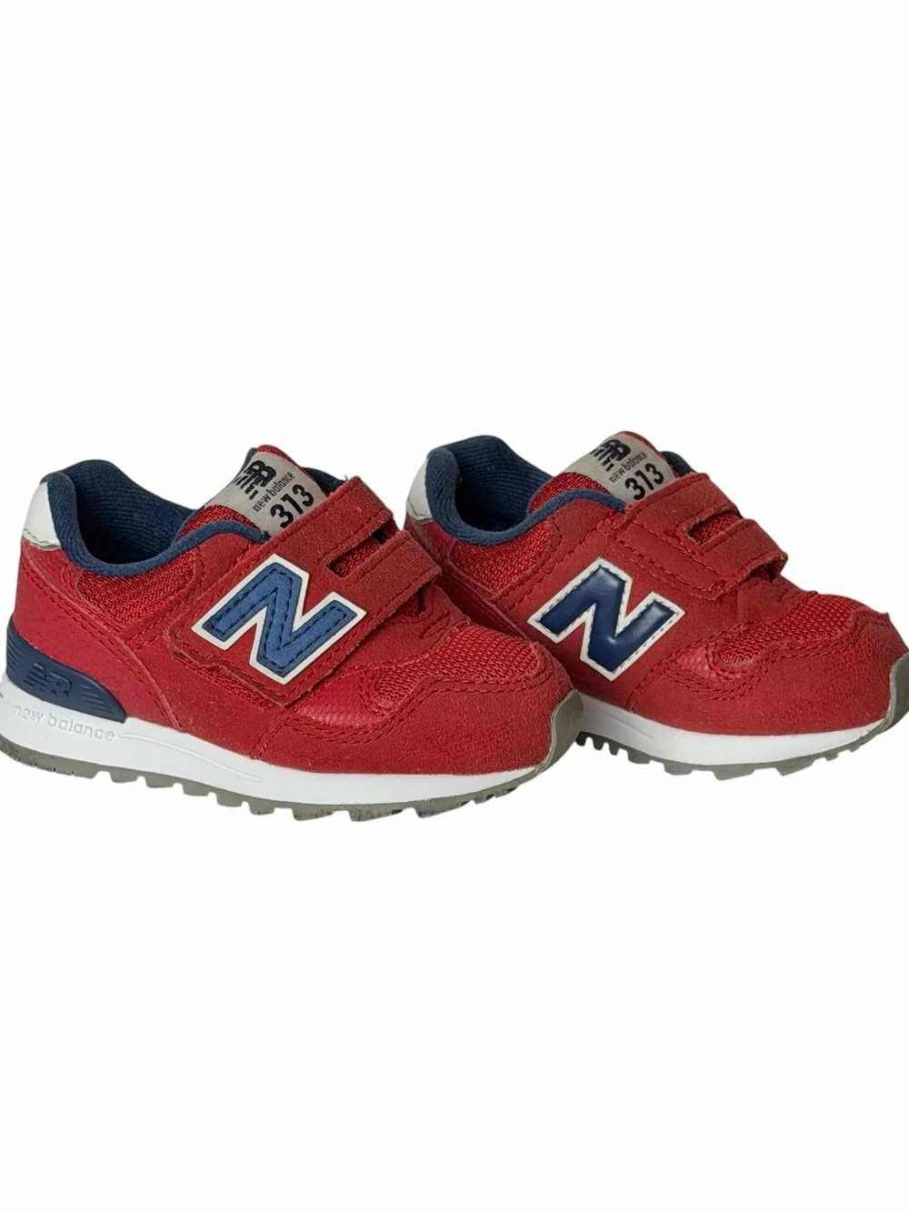 New Balance Kids Red and Navy Velcro 313 Sneakers